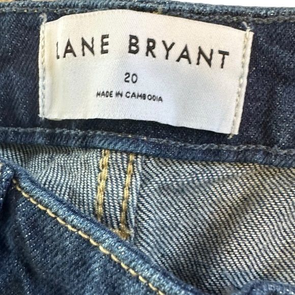 Lane Bryant Women’s Distressed Jeans NWT Size 20 Mid Rise Slim Straight Ankle - Picture 4 of 14